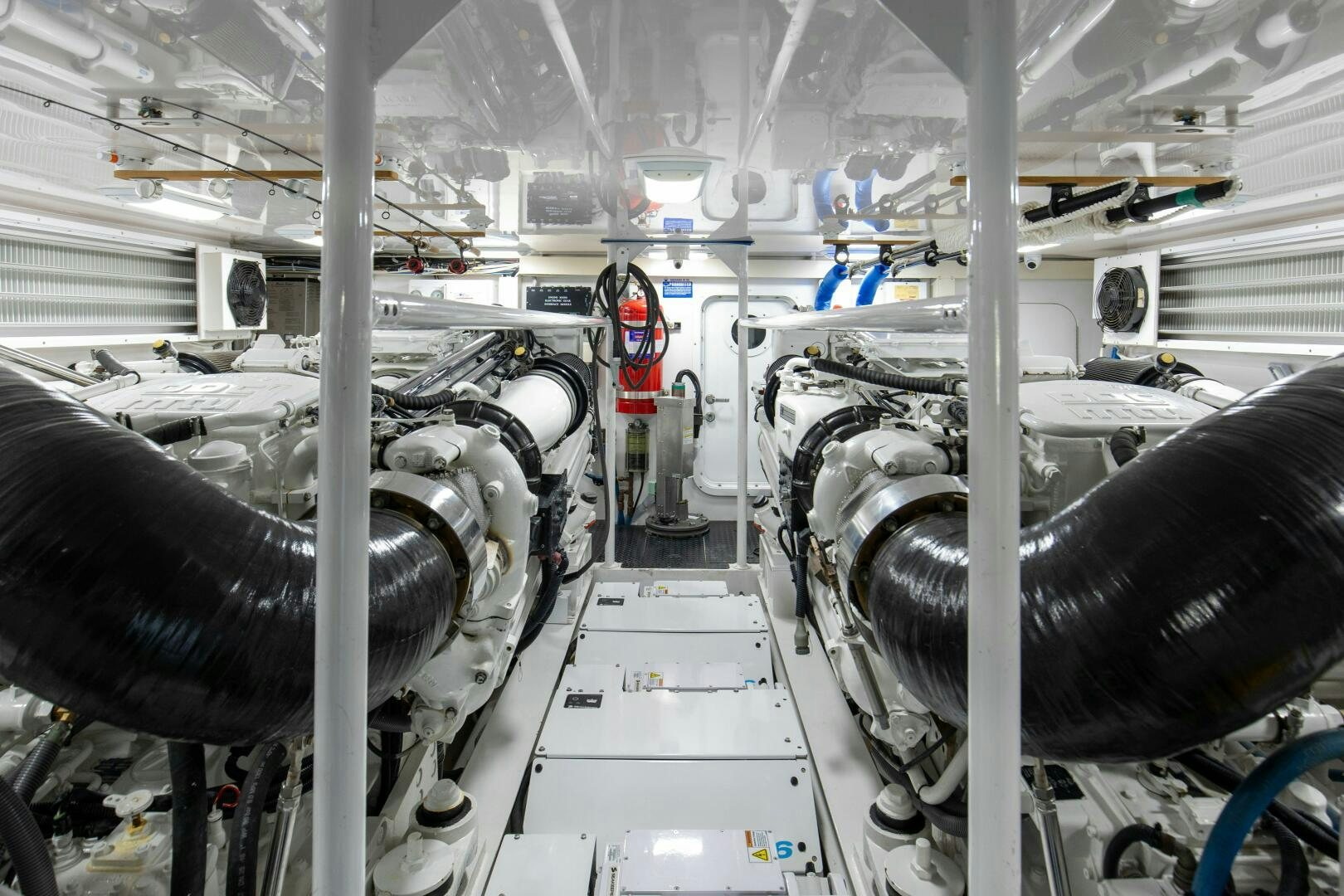 a large metal pipe in a factory aboard JESSI SUE Yacht for Sale