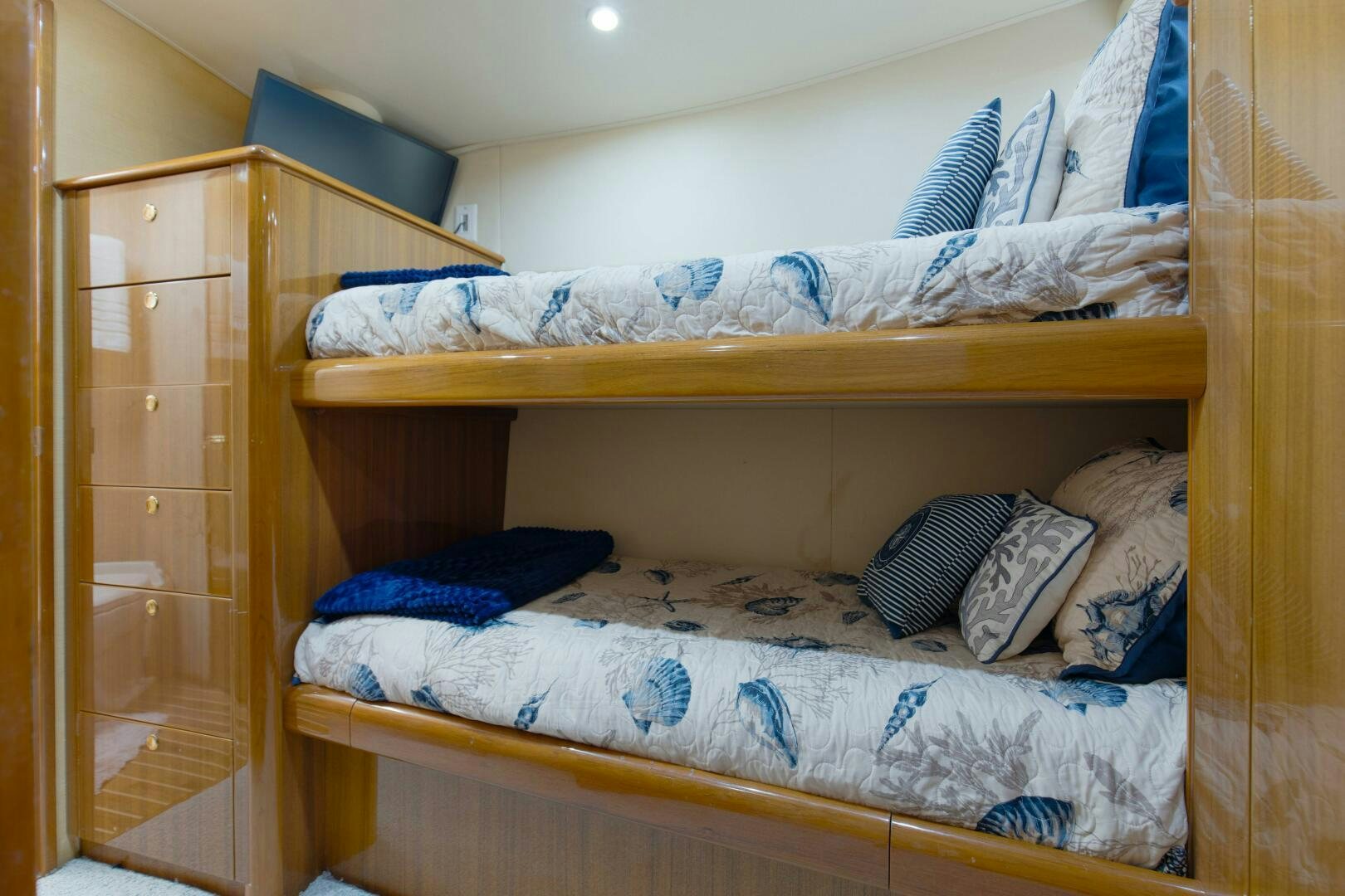a bunk bed with a couple of beds in it aboard JESSI SUE Yacht for Sale