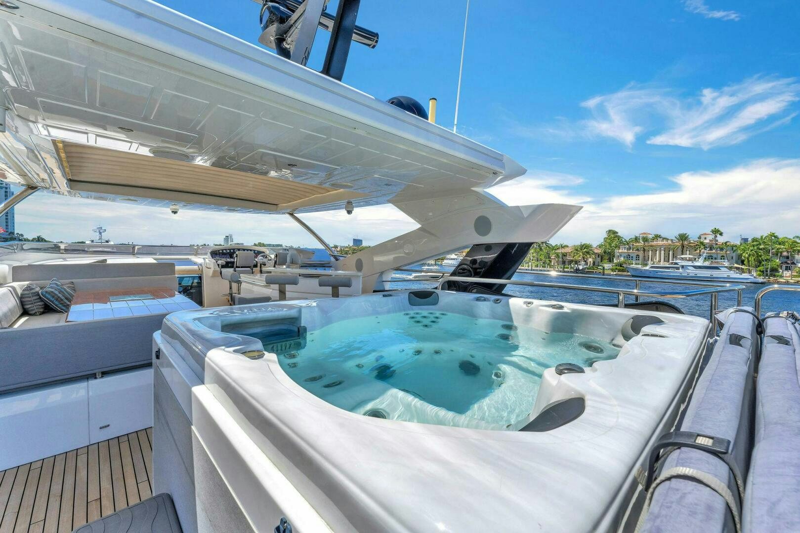 a pool on a deck aboard KARILLIAN & COMPANY Yacht for Sale