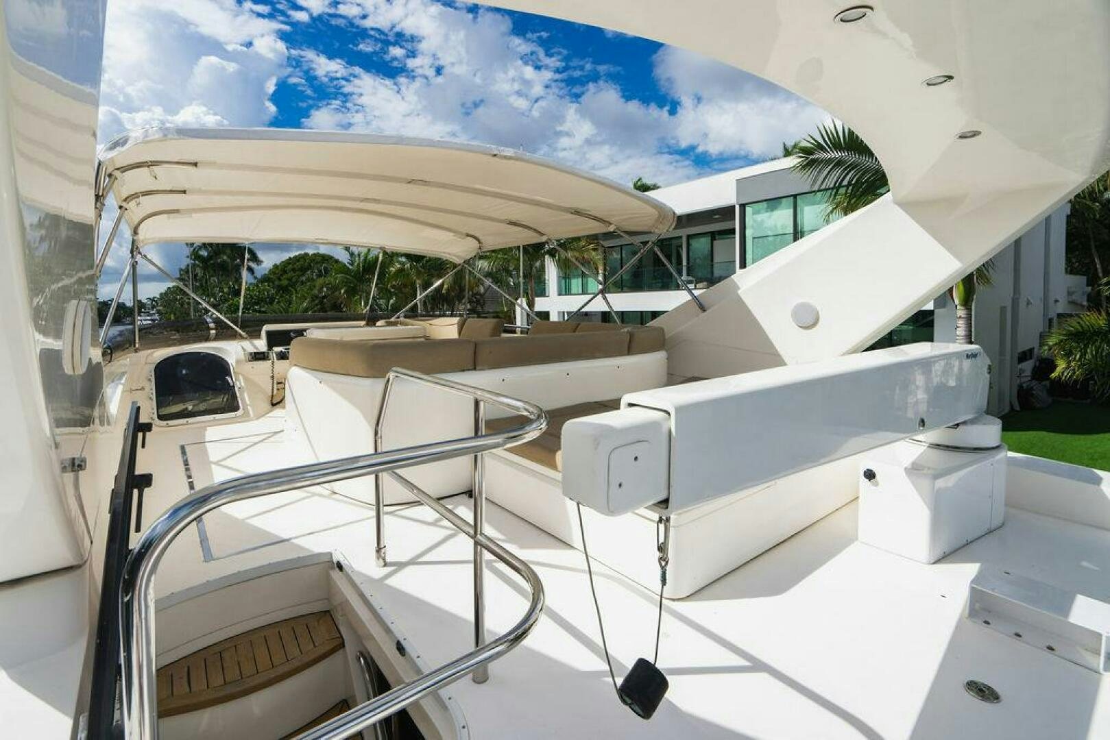 a white satellite dish aboard EMPIRE SUN Yacht for Sale