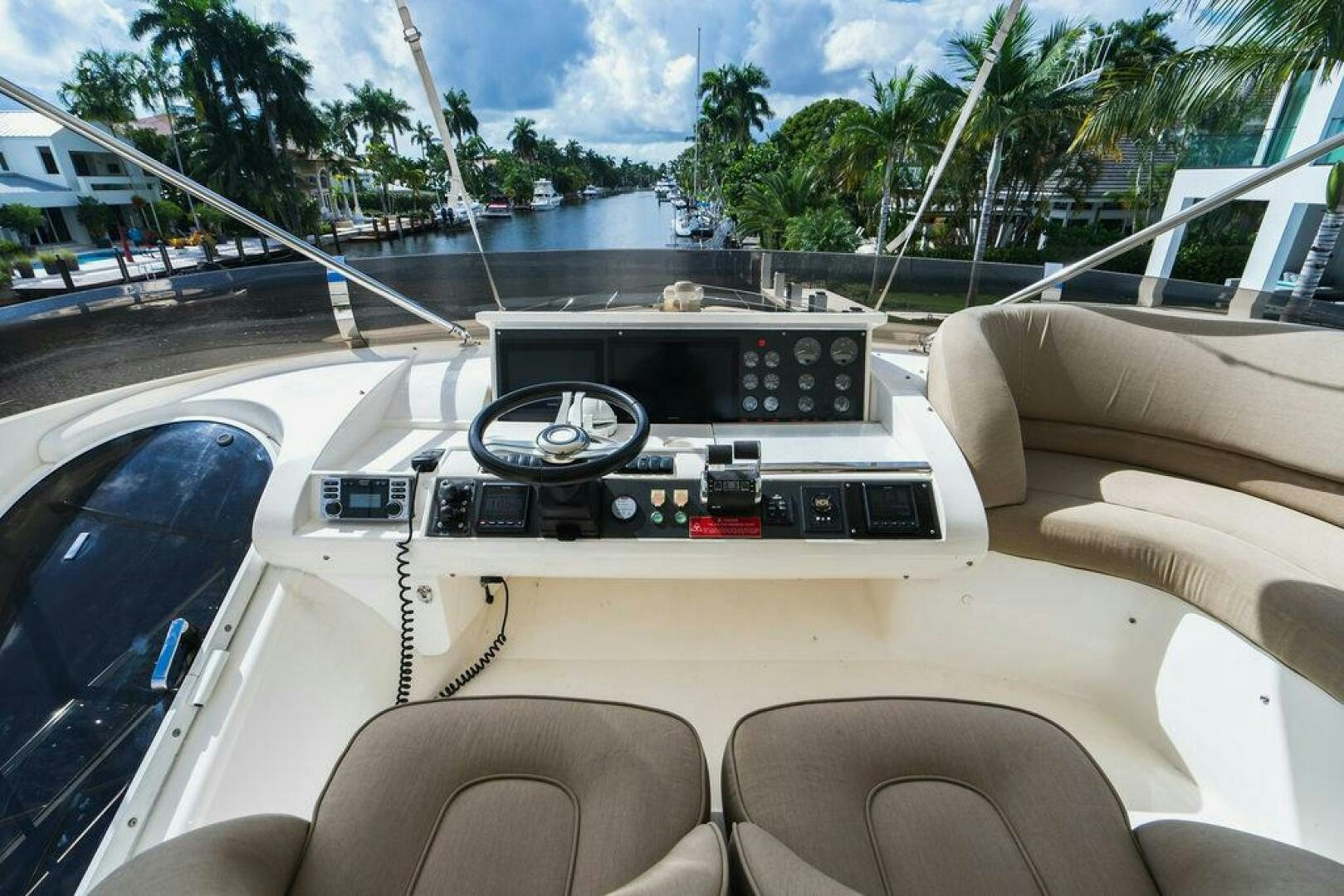 inside of a car aboard EMPIRE SUN Yacht for Sale