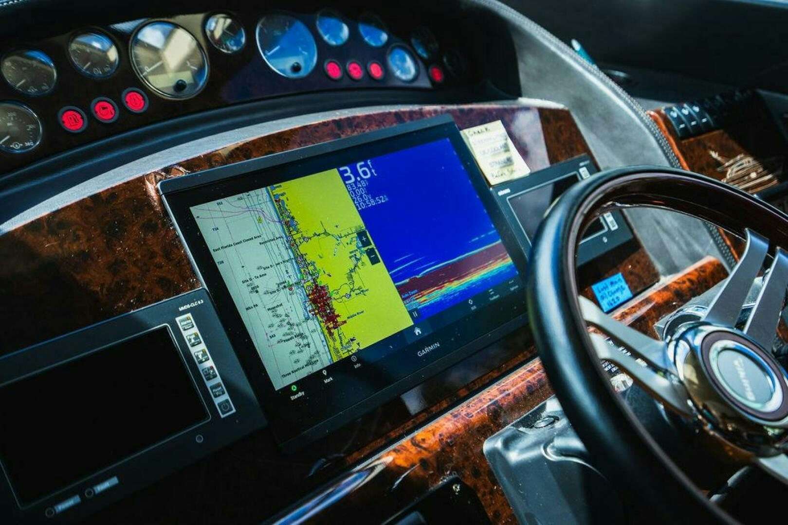 a screen on a device aboard EMPIRE SUN Yacht for Sale