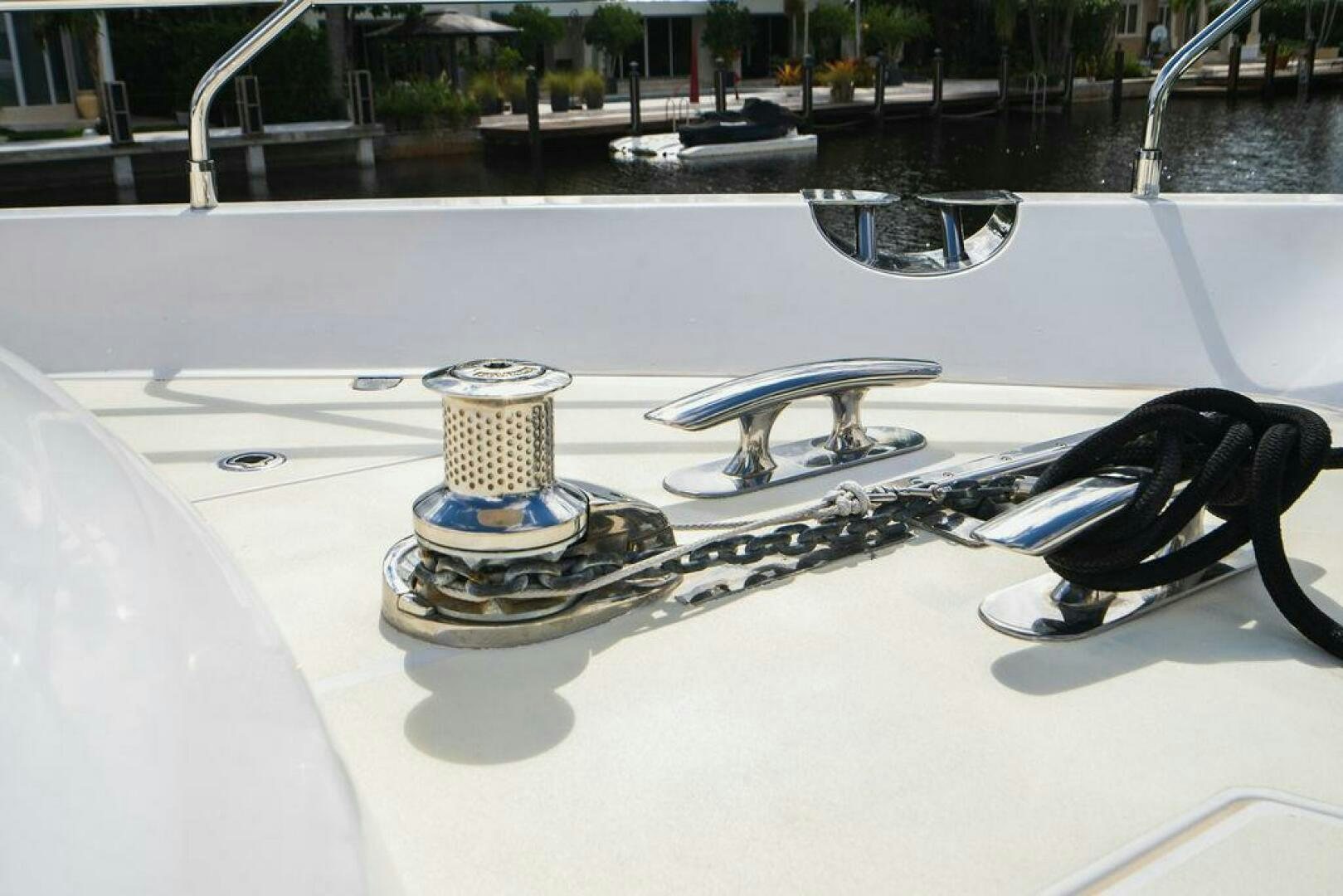 a metal sculpture on a glass surface aboard EMPIRE SUN Yacht for Sale