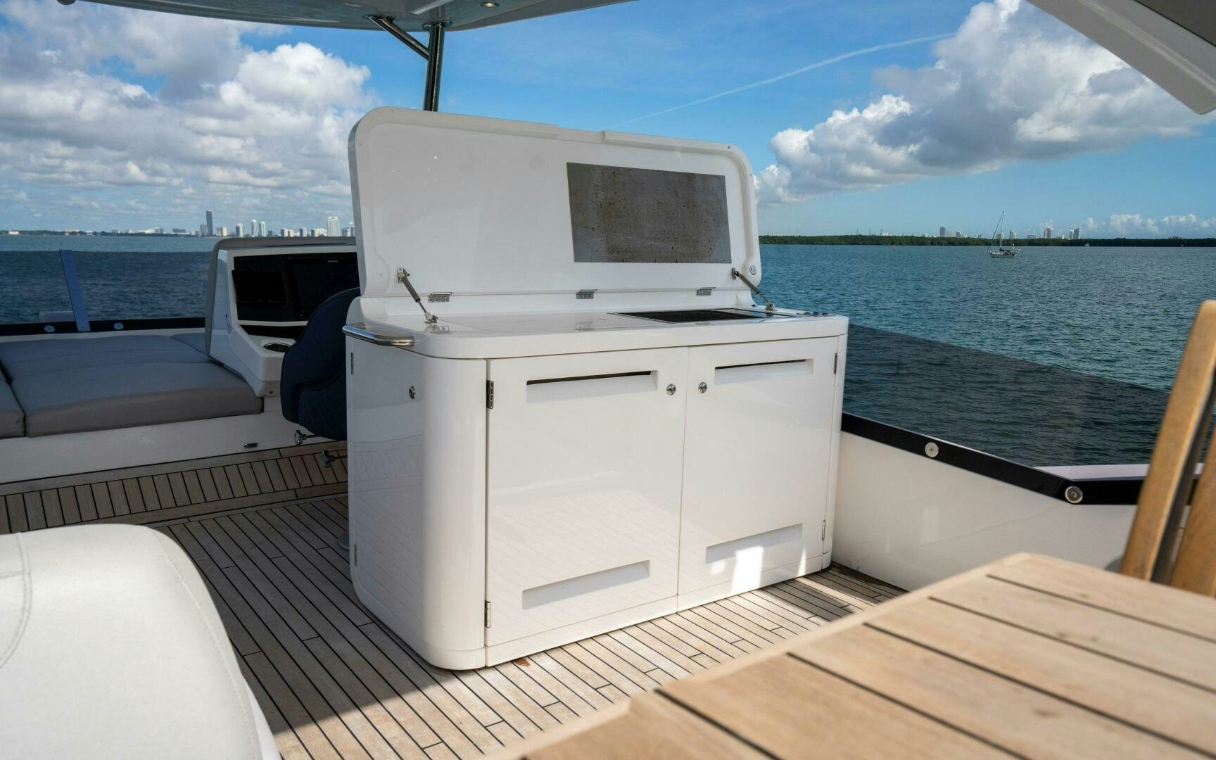 a boat on a deck aboard 4-PLAY VII Yacht for Sale