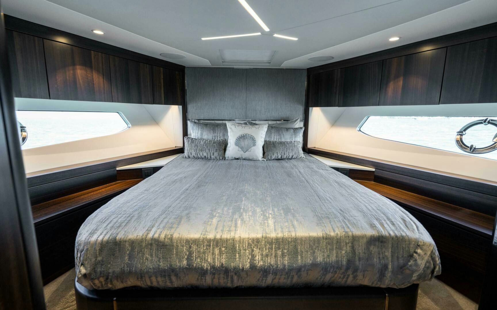 a bed in a room aboard 4-PLAY VII Yacht for Sale