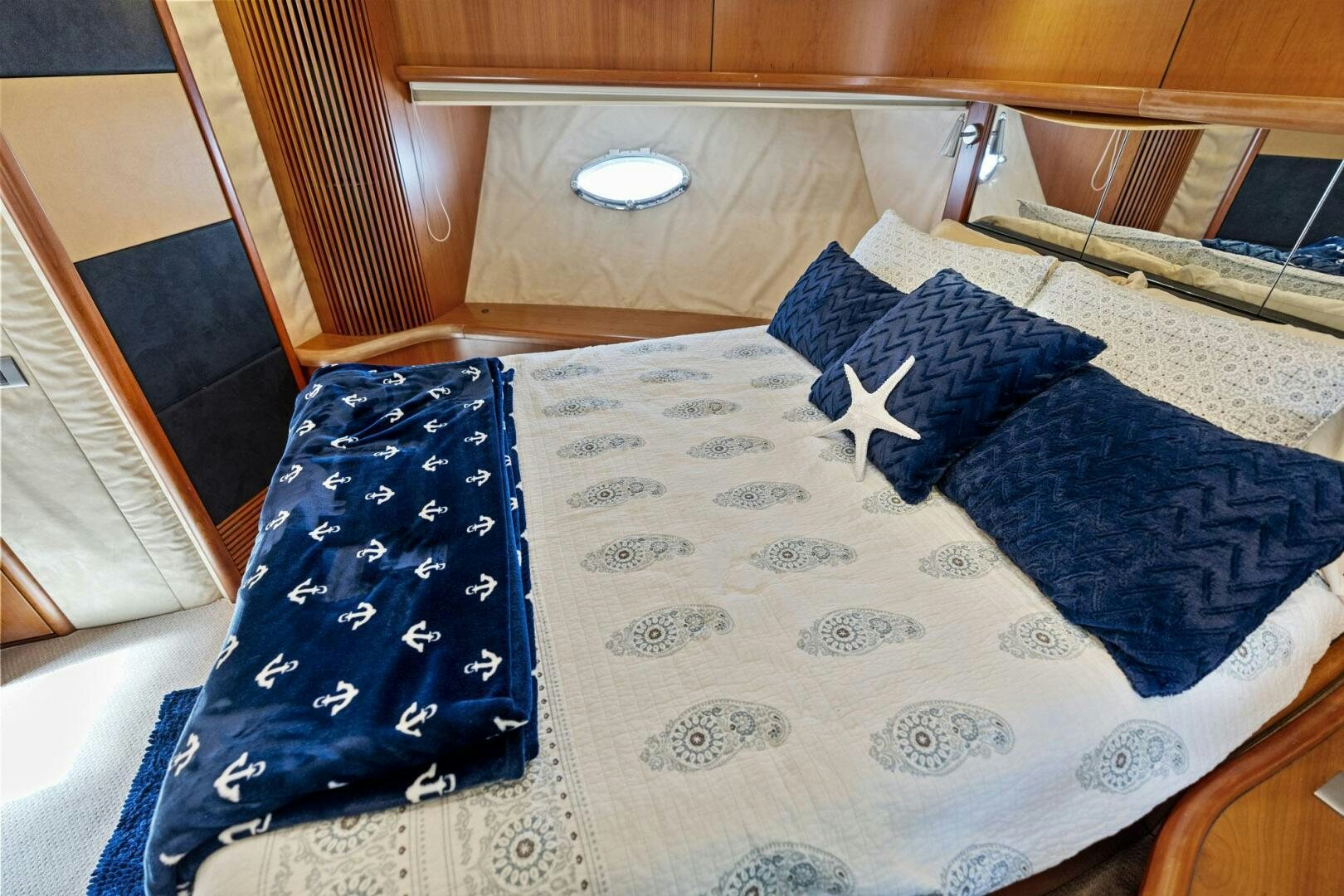 a pair of socks on a table aboard PERSISTENCE Yacht for Sale
