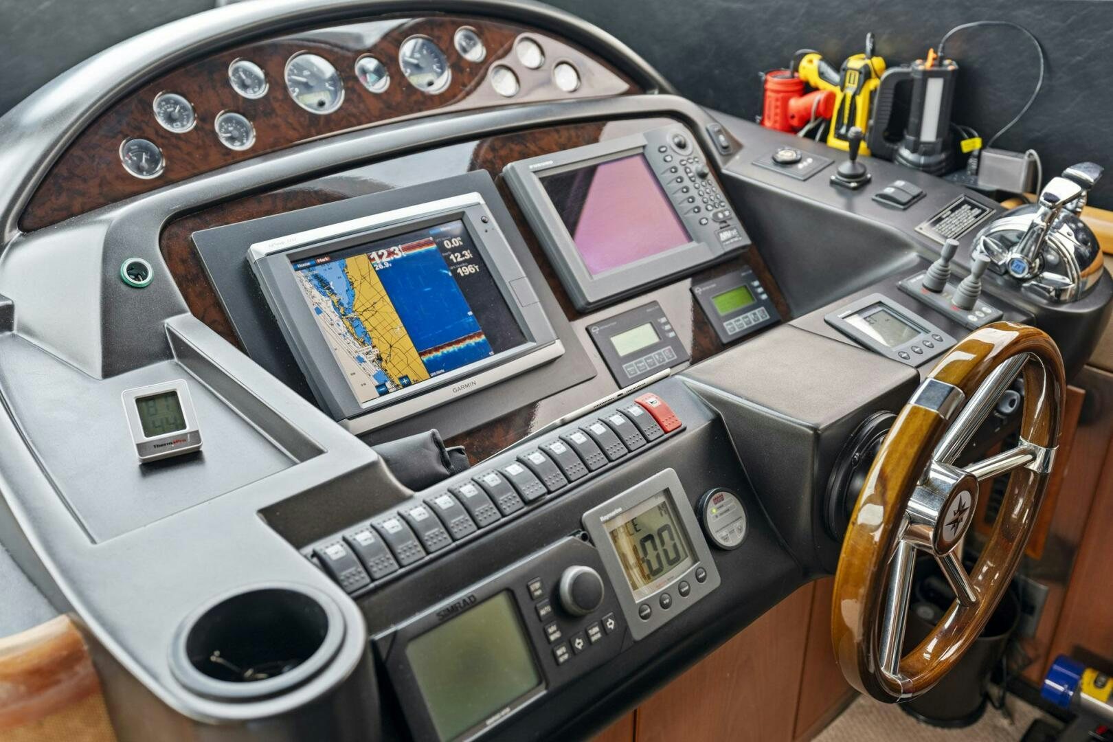 a machine with a screen aboard PERSISTENCE Yacht for Sale