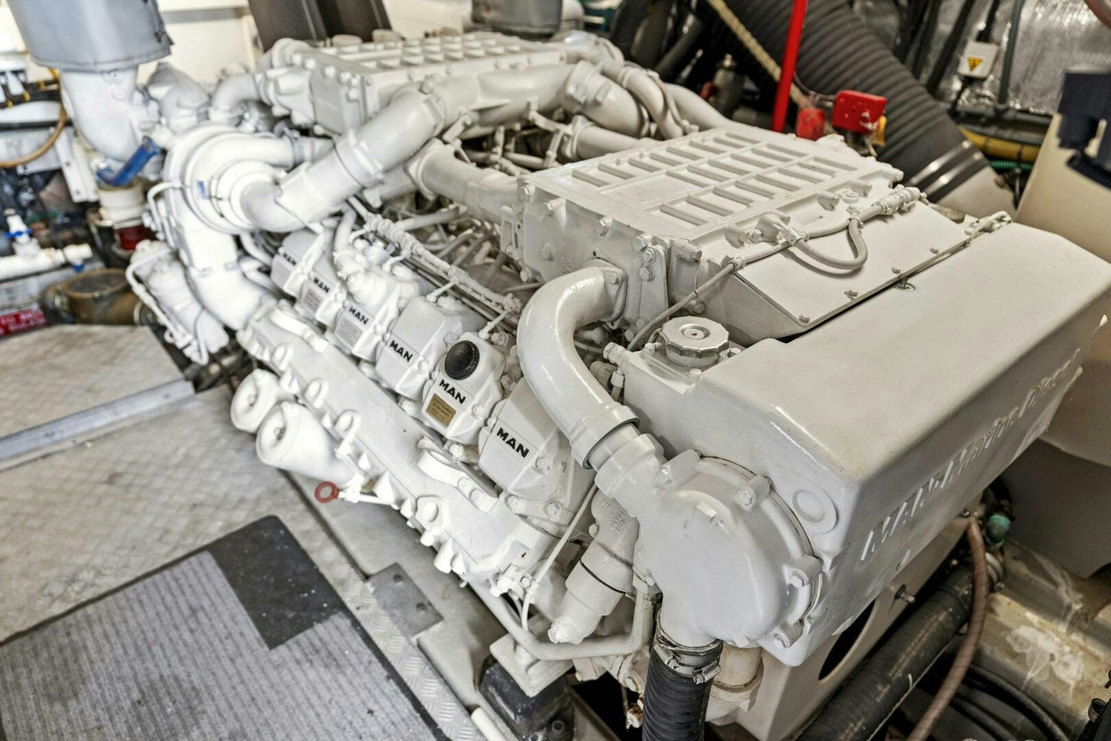 a machine with a large piece of metal aboard PERSISTENCE Yacht for Sale