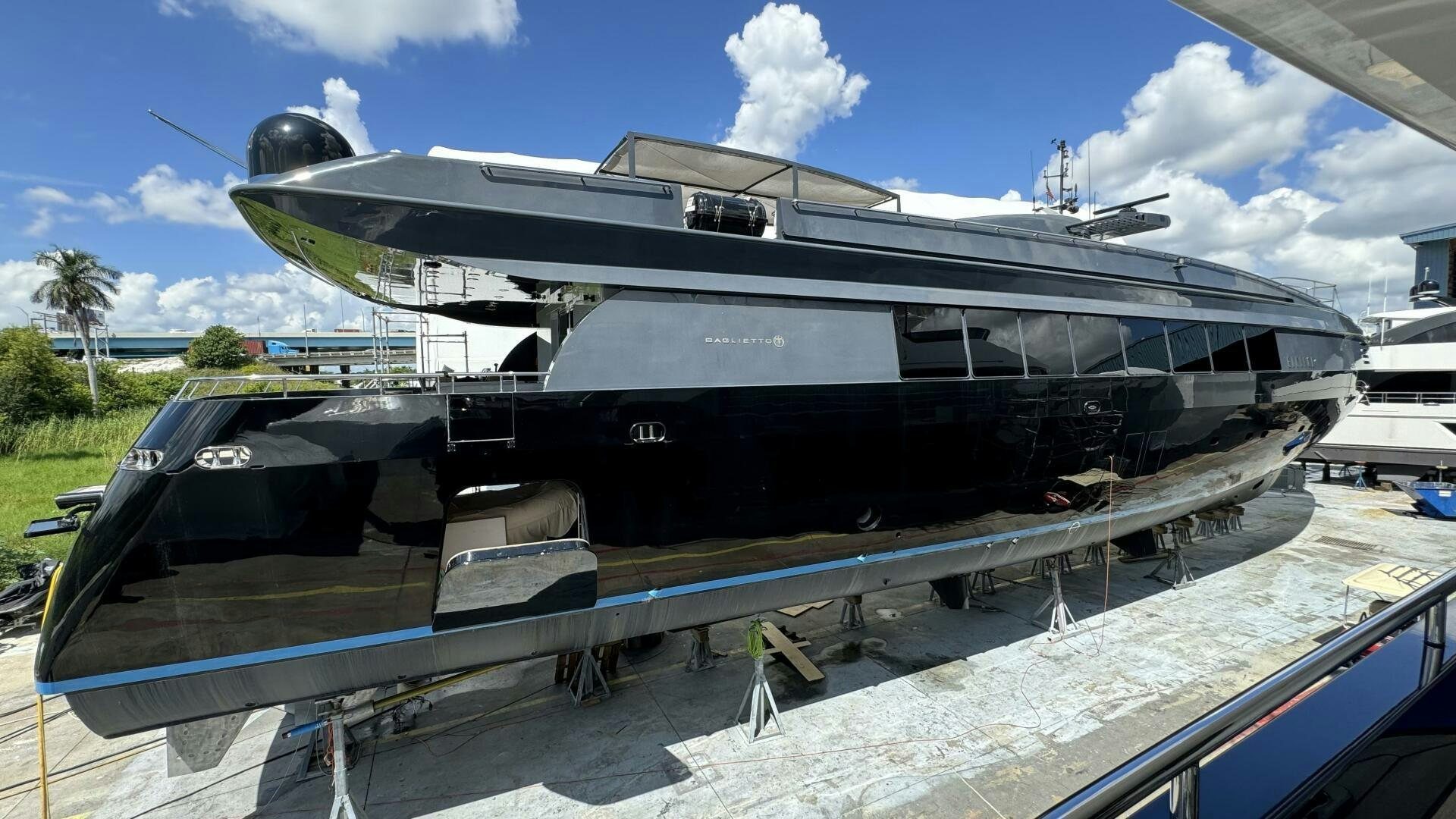 a large yacht docked aboard MATRIX Yacht for Sale