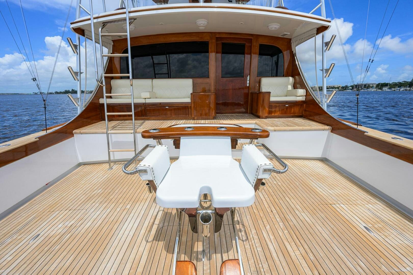 a boat on the water aboard BUSINESS STINKS Yacht for Sale