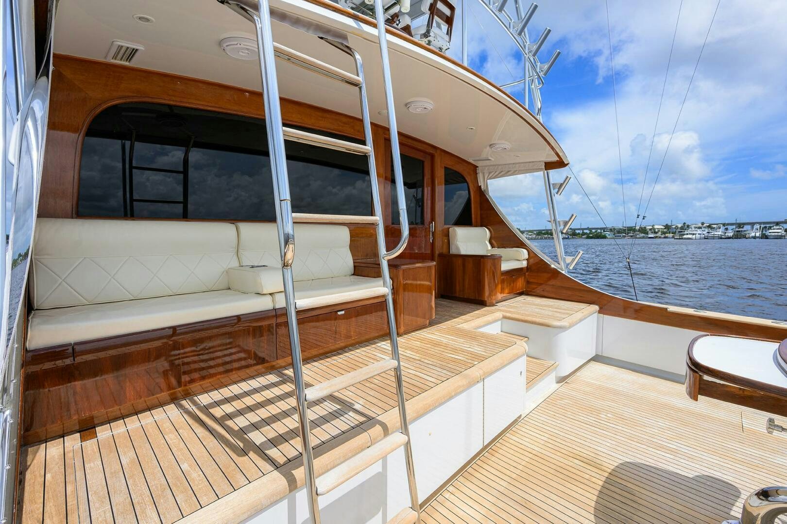 a boat on the water aboard BUSINESS STINKS Yacht for Sale