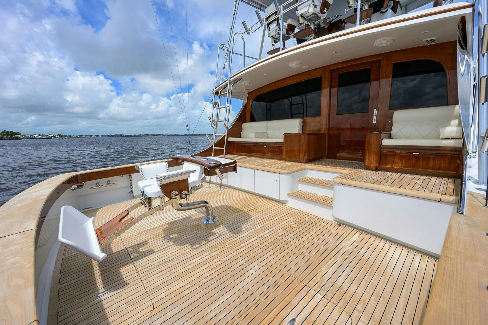 a boat on the water aboard BUSINESS STINKS Yacht for Sale