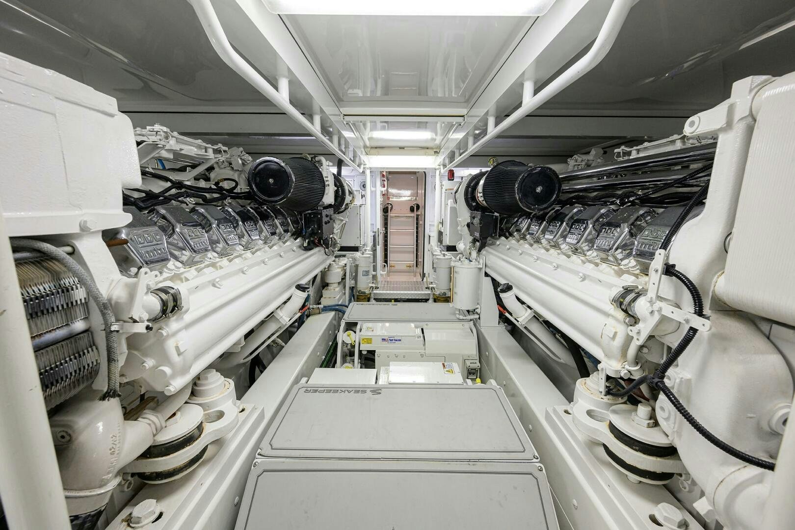 a room with machinery aboard BUSINESS STINKS Yacht for Sale