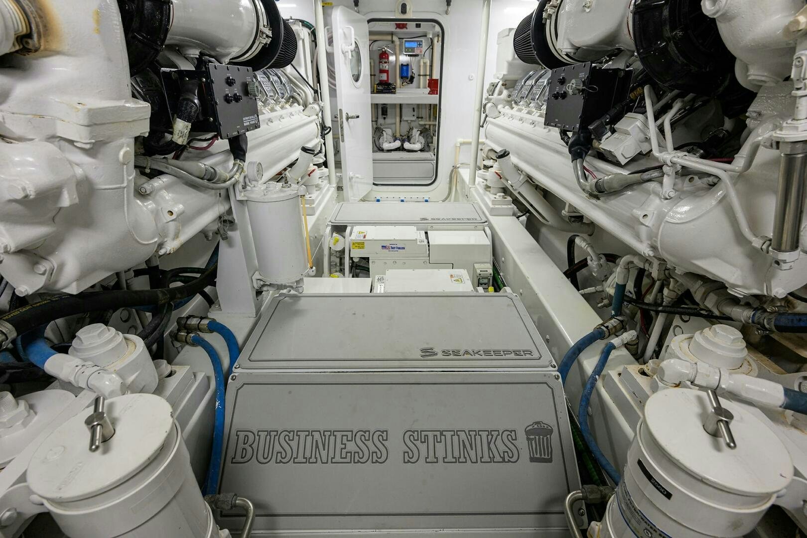 a close-up of a machine aboard BUSINESS STINKS Yacht for Sale