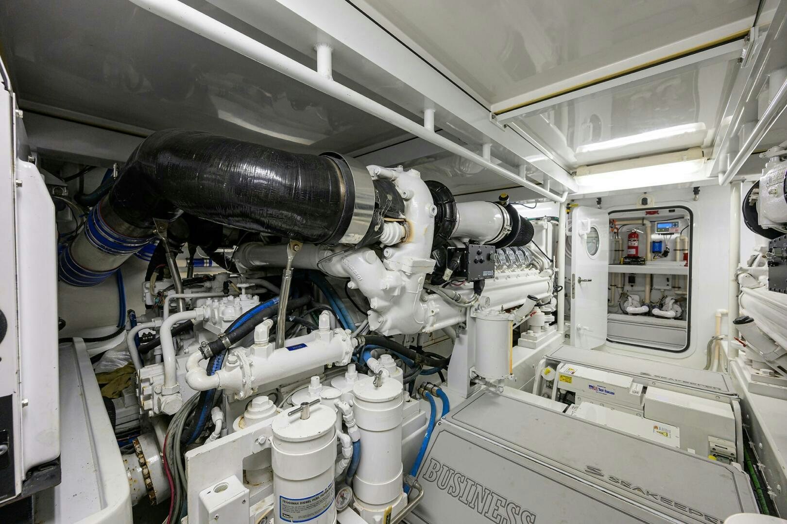 a close-up of a machine aboard BUSINESS STINKS Yacht for Sale