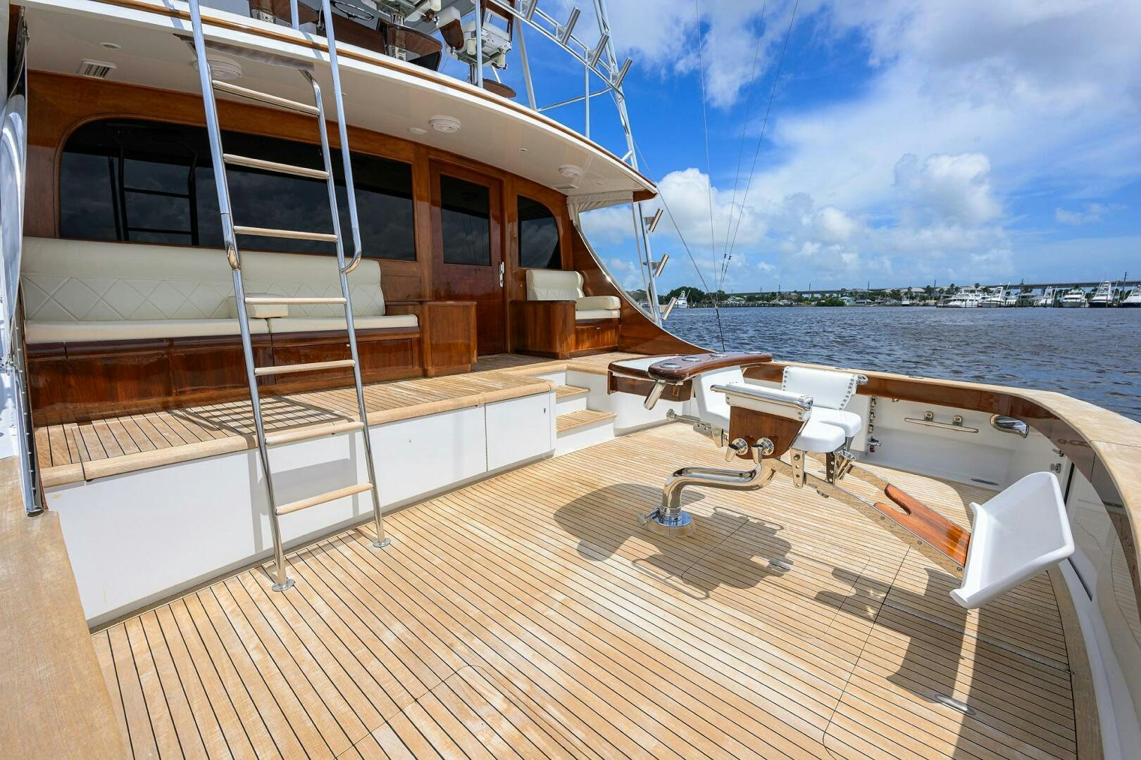a boat on the water aboard BUSINESS STINKS Yacht for Sale