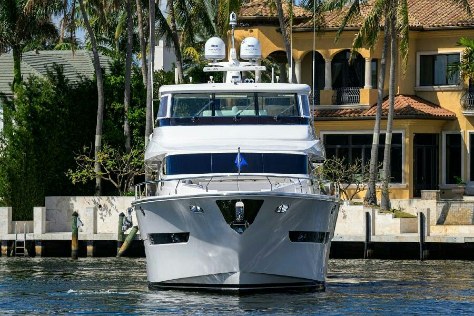 a white boat in a body of water aboard JOURNEY Yacht for Sale