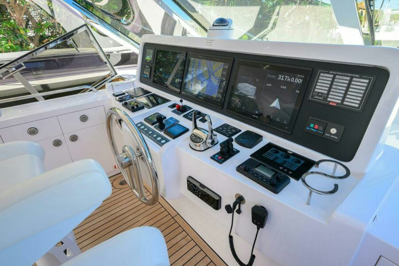 inside of a car aboard JOURNEY Yacht for Sale