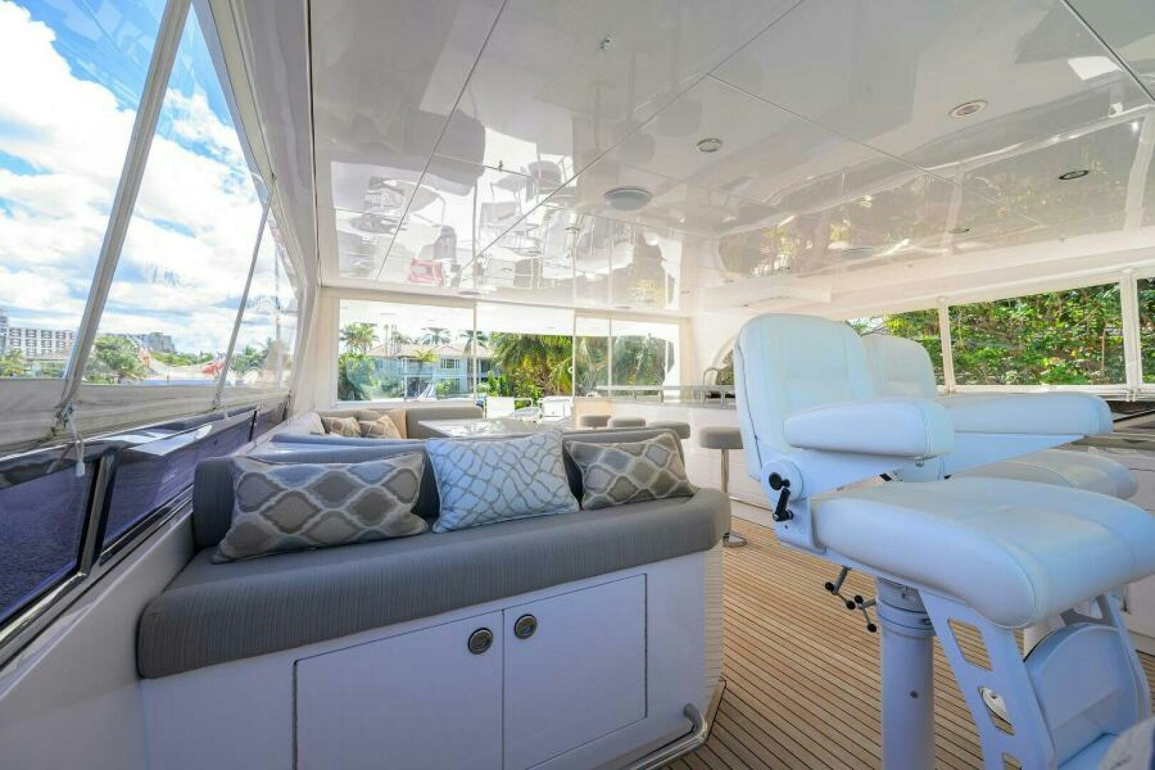inside of a car aboard JOURNEY Yacht for Sale