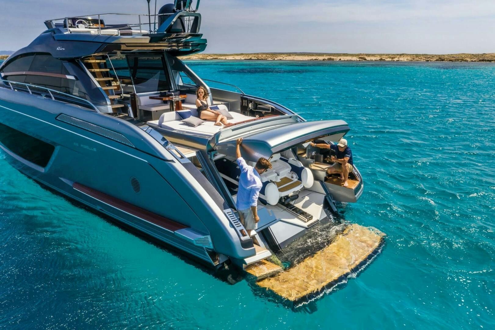 a boat on the water aboard OUR TRADE Yacht for Sale