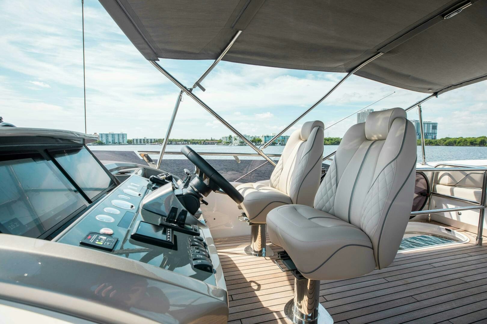 inside of a car aboard BEST OF YOU Yacht for Sale