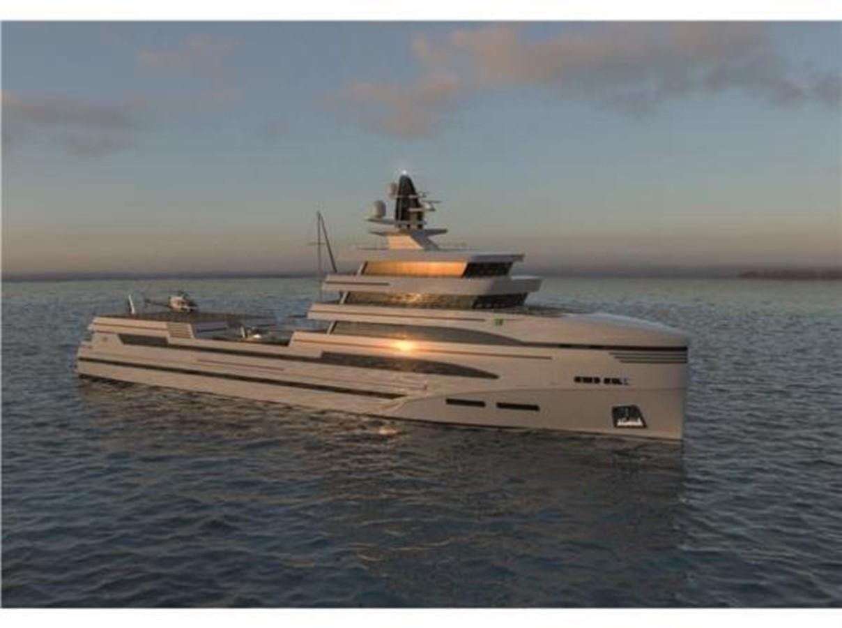 a large ship in the water aboard 85M SPADOLINI HELIPAD EXPEDITION YACHT Yacht for Sale