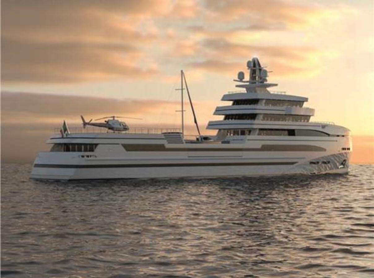a white yacht in the water aboard 85M SPADOLINI HELIPAD EXPEDITION YACHT Yacht for Sale