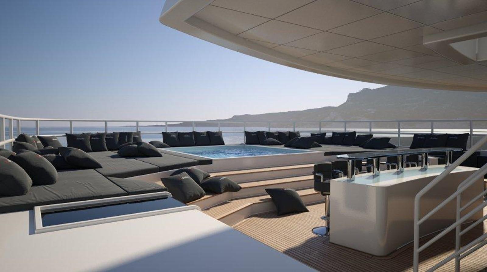 a large room with a pool aboard M74 GLOBAL EXPLORER Yacht for Sale