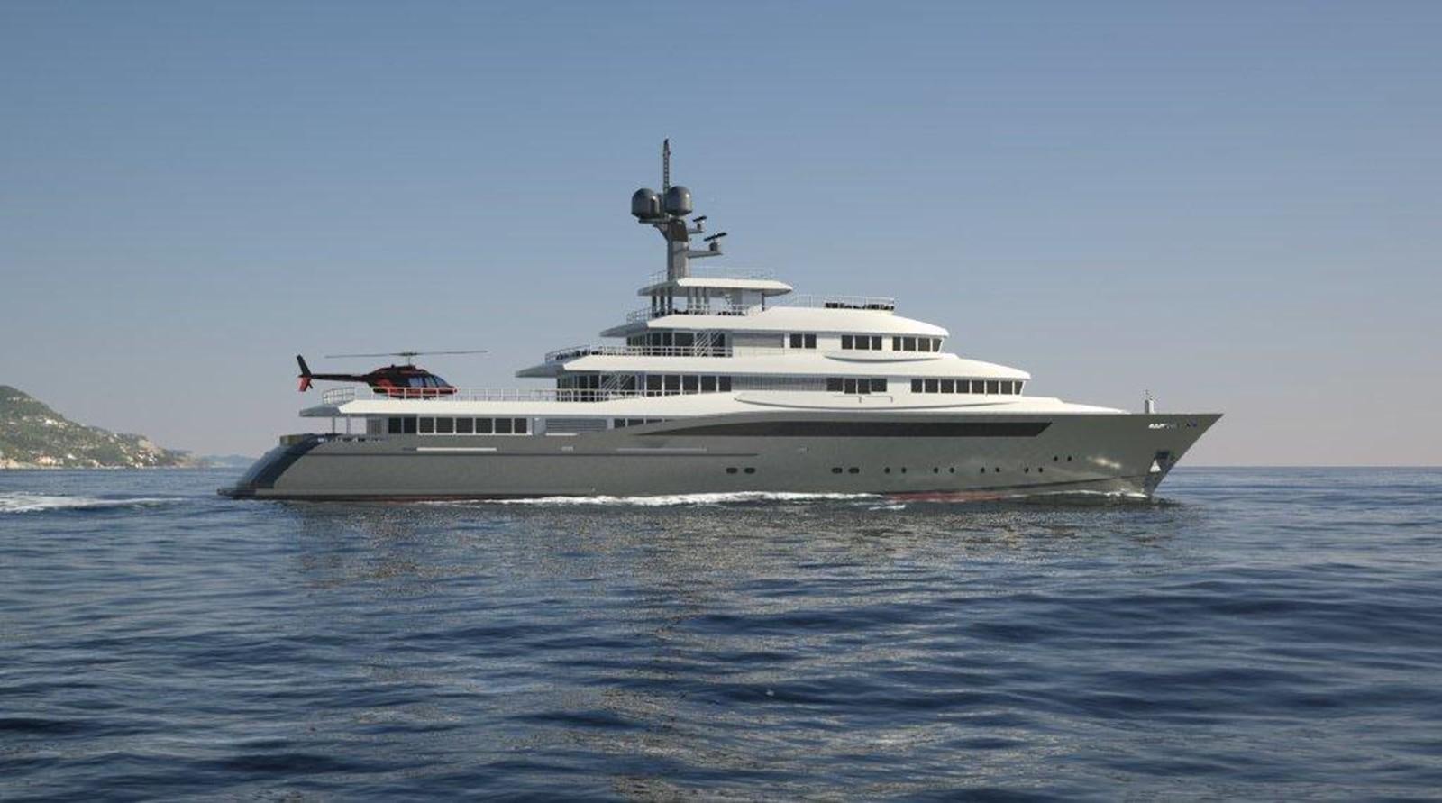 a large white ship in the water aboard M74 GLOBAL EXPLORER Yacht for Sale