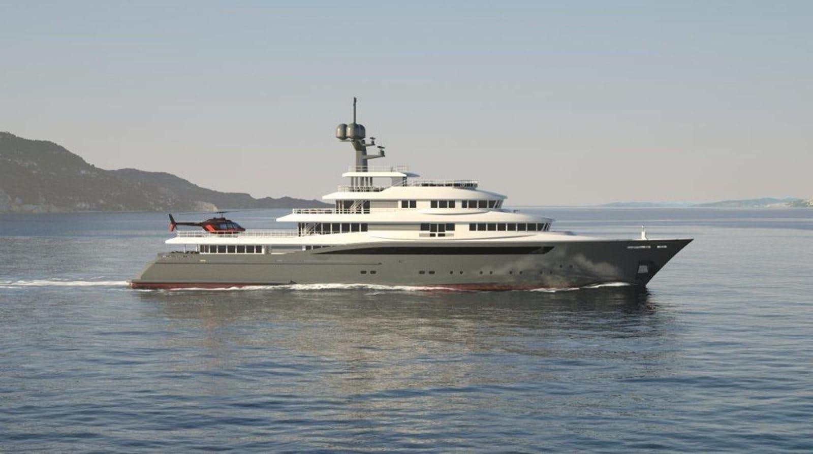 a large white boat on the water aboard M74 GLOBAL EXPLORER Yacht for Sale
