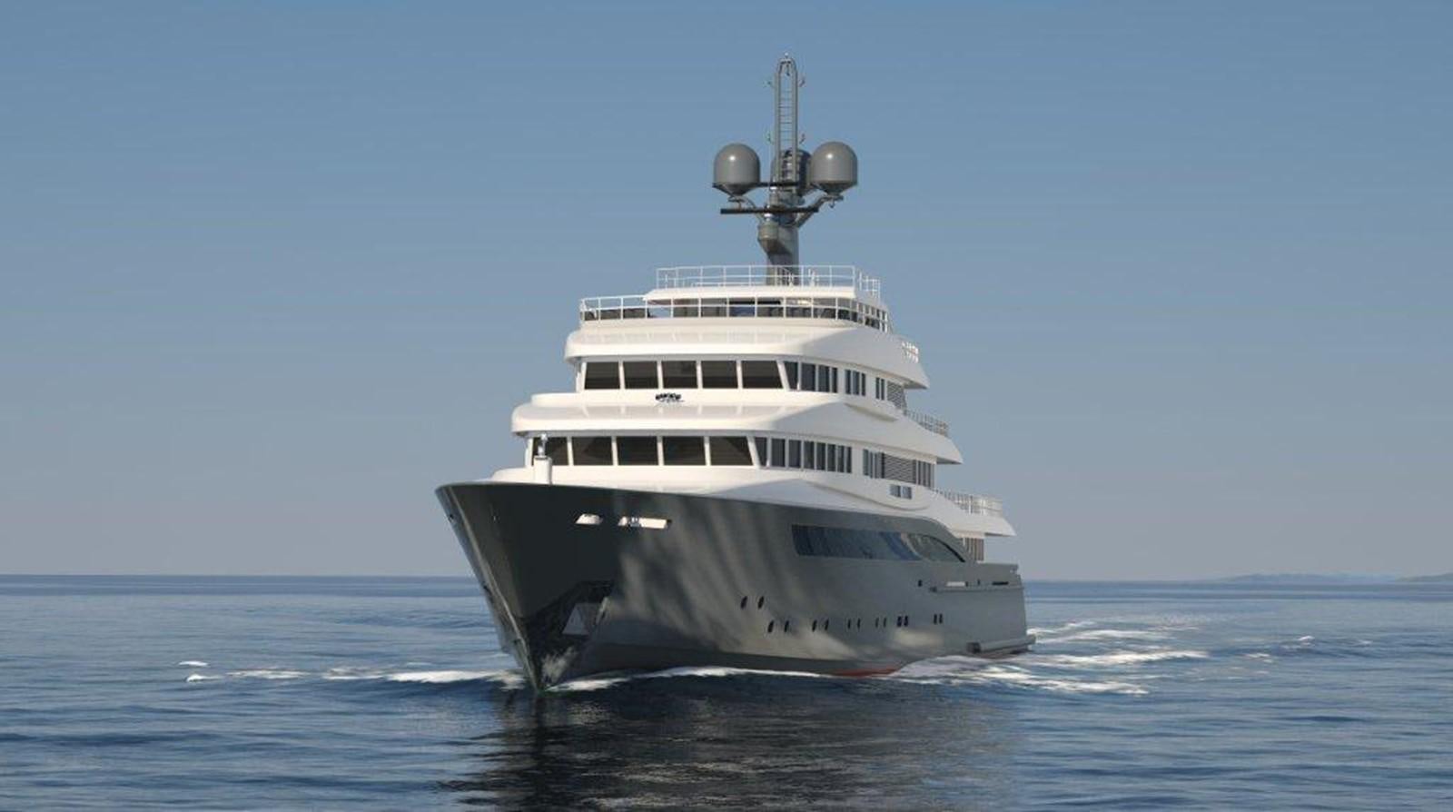 a large ship in the water aboard M74 GLOBAL EXPLORER Yacht for Sale