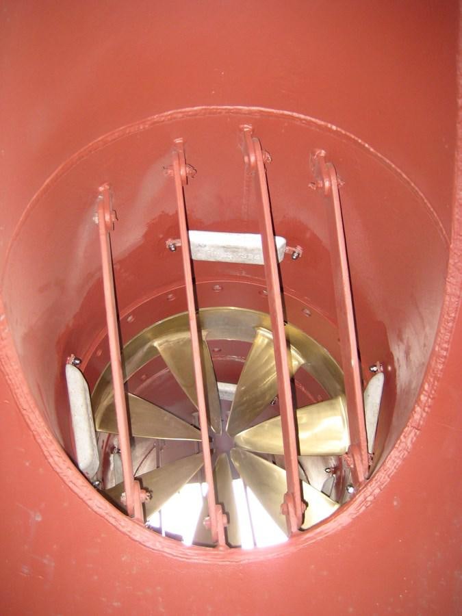 a close-up of a red bucket aboard OCEAN XPLORER 71 Yacht for Sale