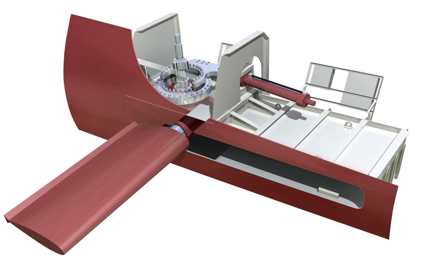 a red and white model airplane aboard OCEAN XPLORER 71 Yacht for Sale