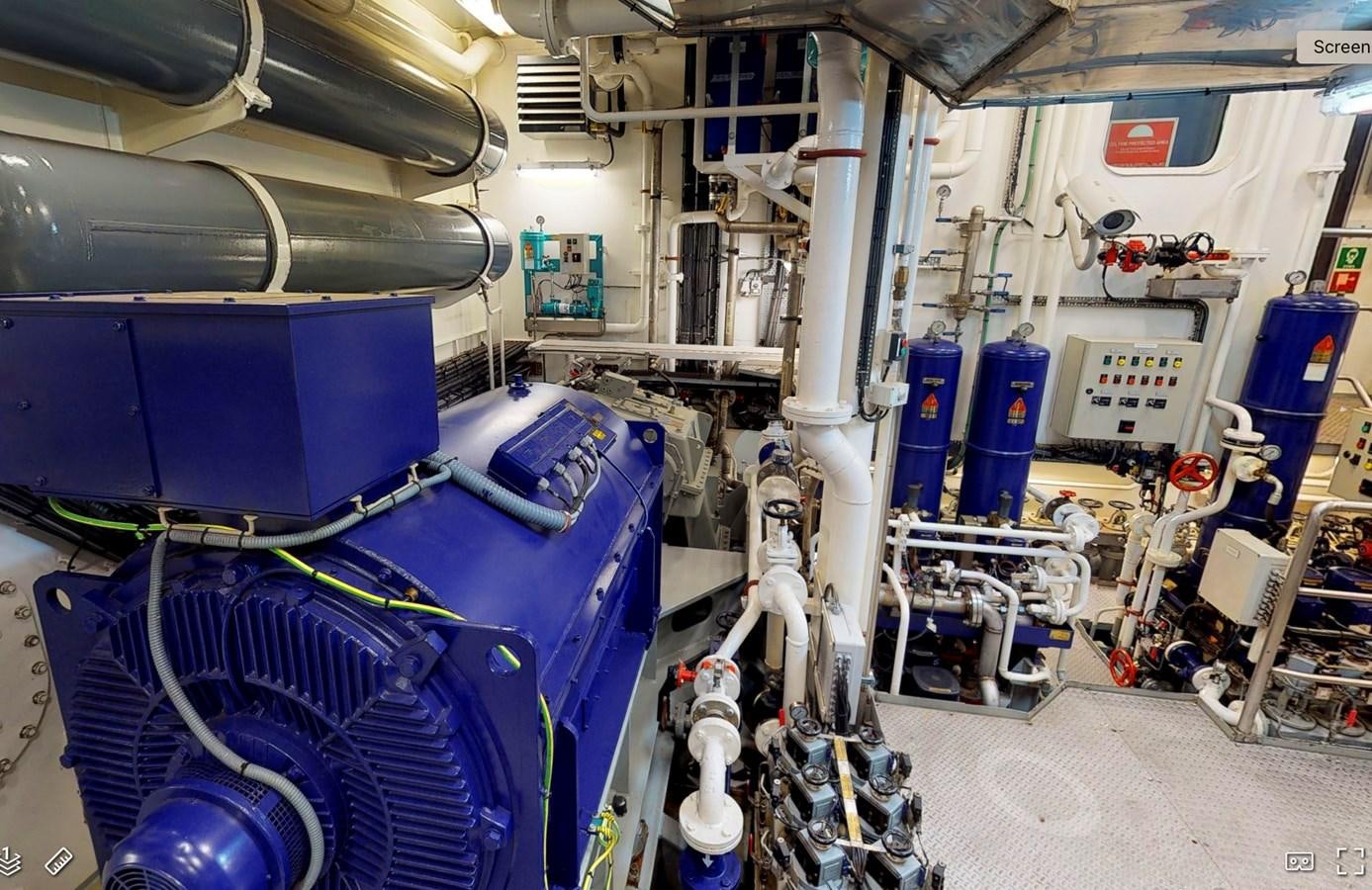 a room with machinery aboard OCEAN XPLORER 71 Yacht for Sale