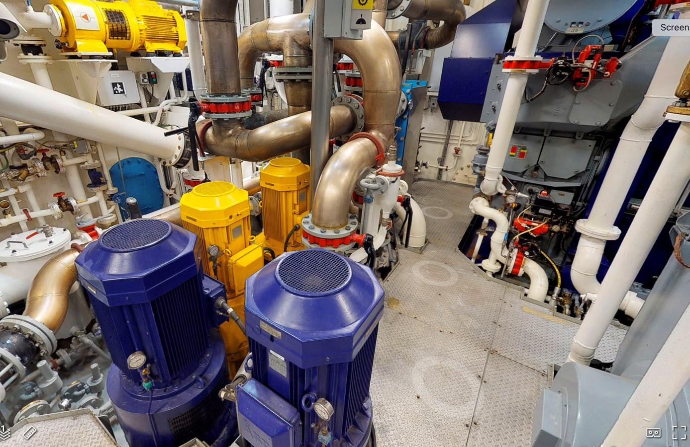 a factory with several pipes aboard OCEAN XPLORER 71 Yacht for Sale