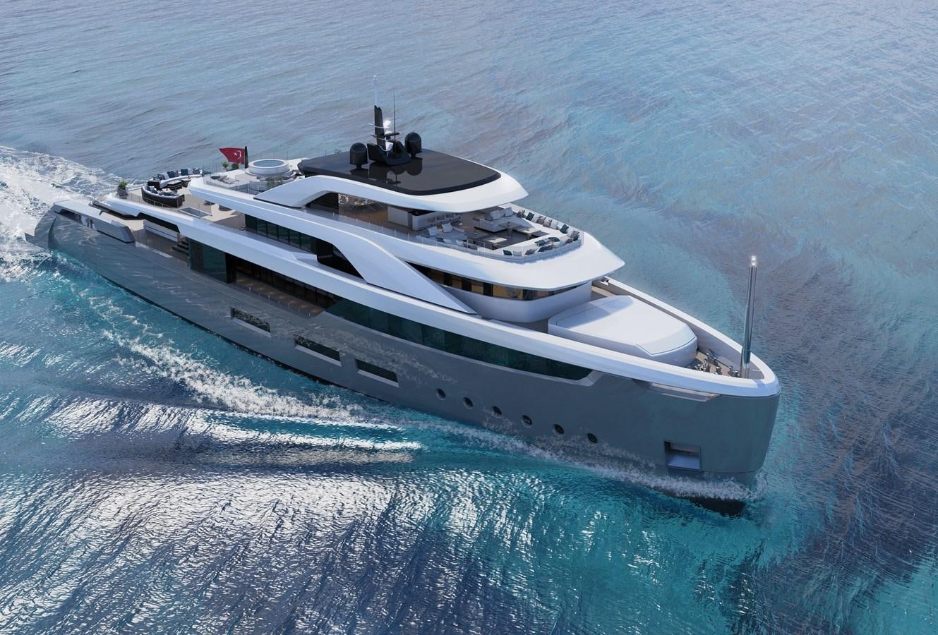 a white boat in the water aboard RMK 65 HL Yacht for Sale