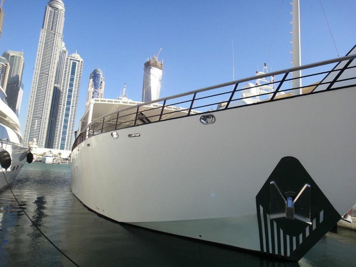 a large ship in the water aboard WARSAN Yacht for Sale
