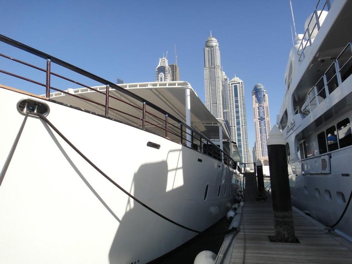 a bridge over a street aboard WARSAN Yacht for Sale
