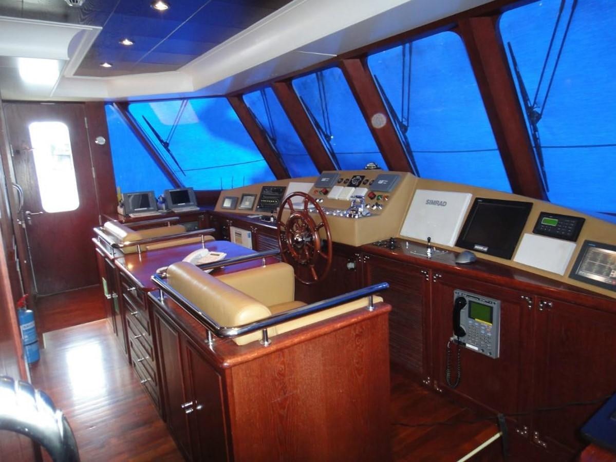 inside of a building with a large window and a large clock aboard WARSAN Yacht for Sale
