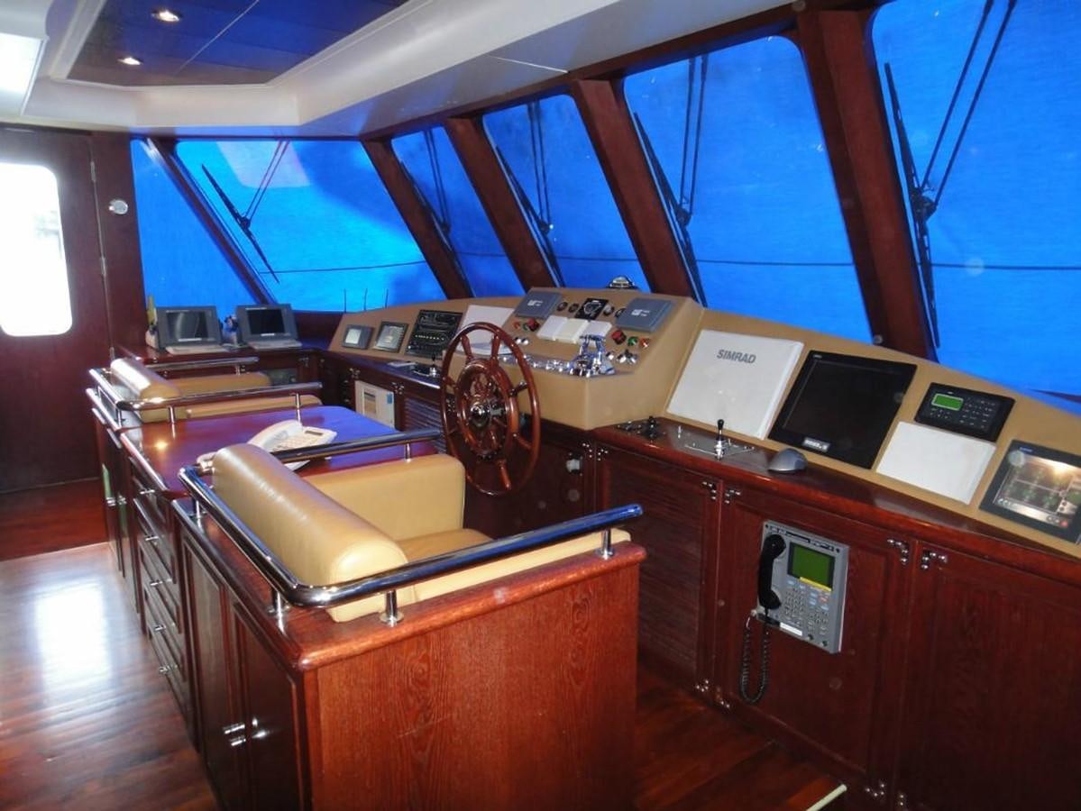a room with a desk and computer aboard WARSAN Yacht for Sale