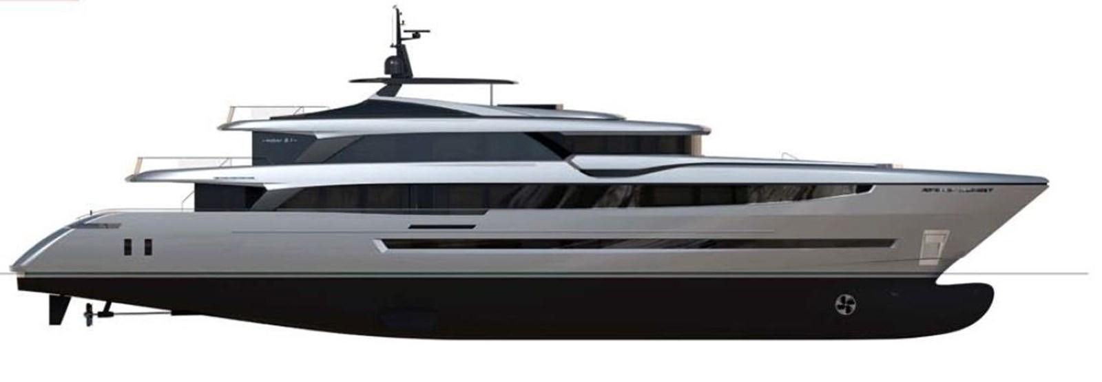 a black and white boat aboard NEW BUILD Yacht for Sale