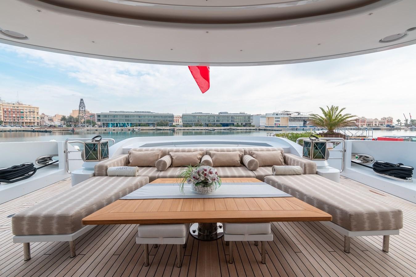 a room with a table and chairs aboard UNDER CONTRACT!   SAINT  2012 ISA 500-2 POP @ Yacht for Sale