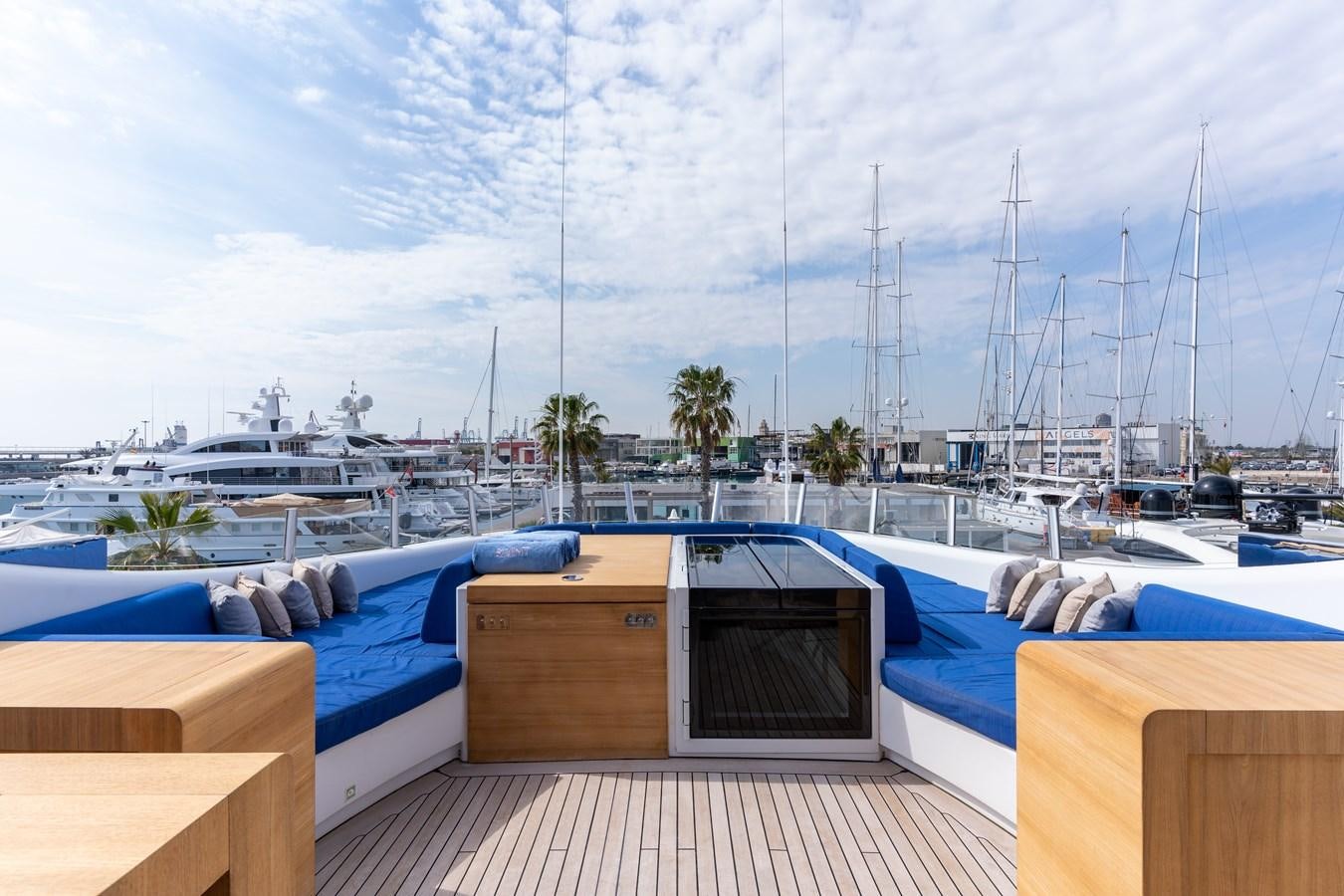 a deck with a pool and boats aboard UNDER CONTRACT!   SAINT  2012 ISA 500-2 POP @ Yacht for Sale