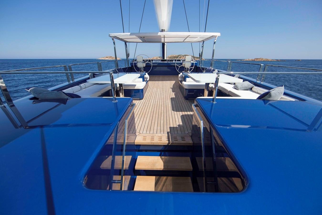 a dock with boats aboard NATIVA Yacht for Sale