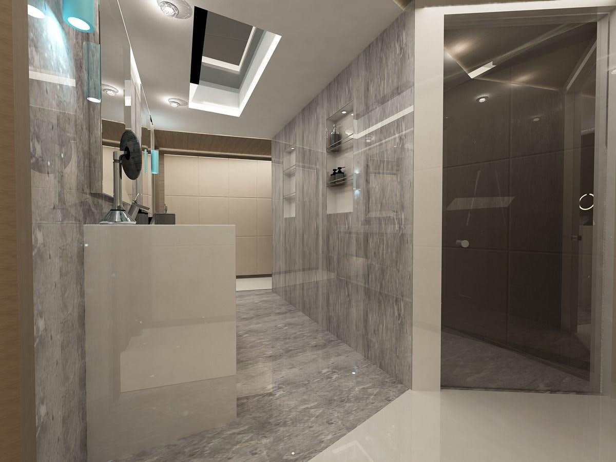 a bathroom with a large bathtub aboard CMB 47 SERIES Yacht for Sale