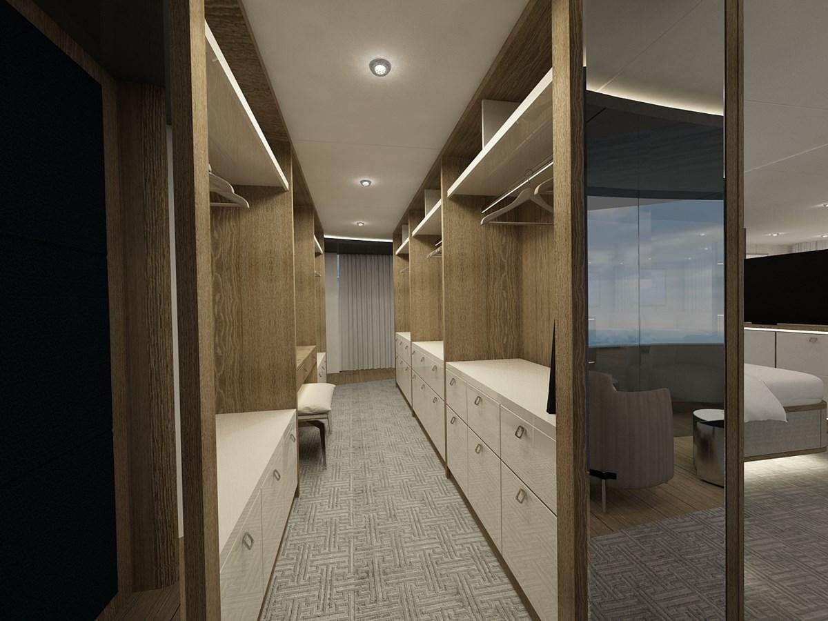 a bathroom with a large glass shower aboard CMB 47 SERIES Yacht for Sale