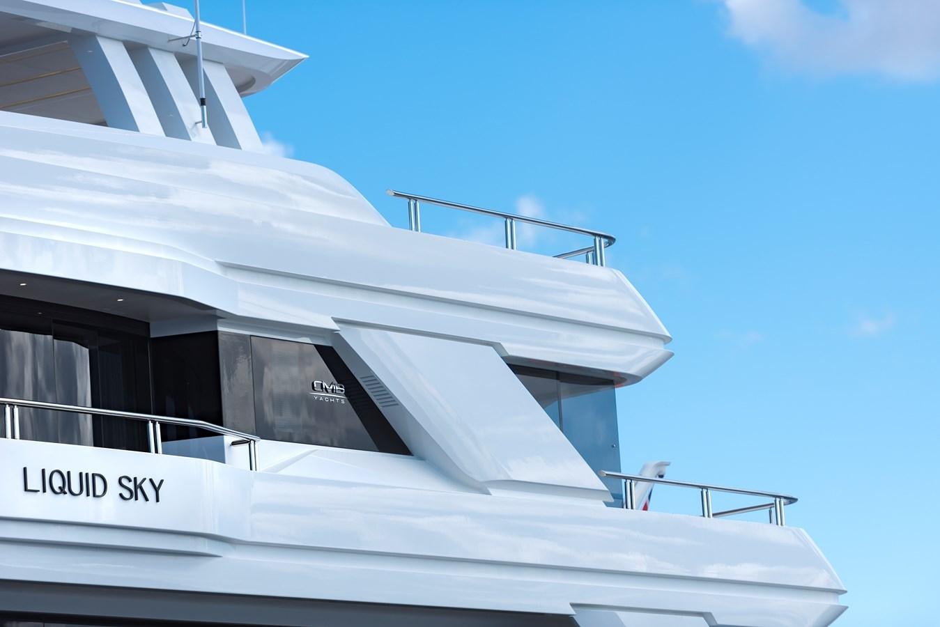 a white boat with a white roof aboard CMB 47 SERIES Yacht for Sale