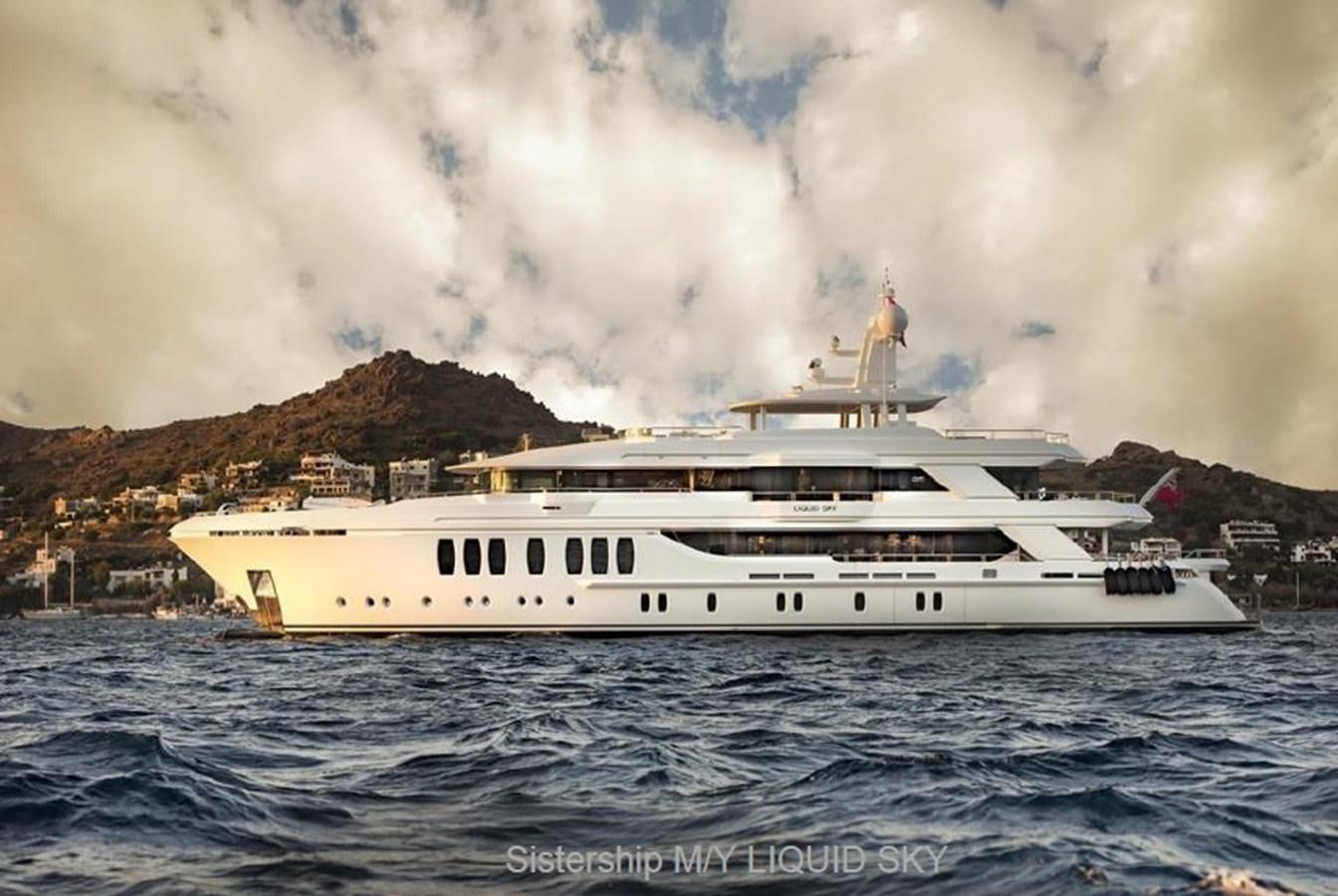 a white boat in the water aboard HULL#05 Yacht for Sale