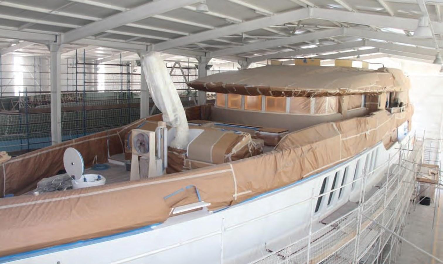 a large ship in a large room aboard HULL#05 Yacht for Sale