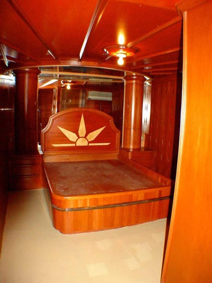 a fireplace in a room aboard PRINCIPE DEL MAR Yacht for Sale